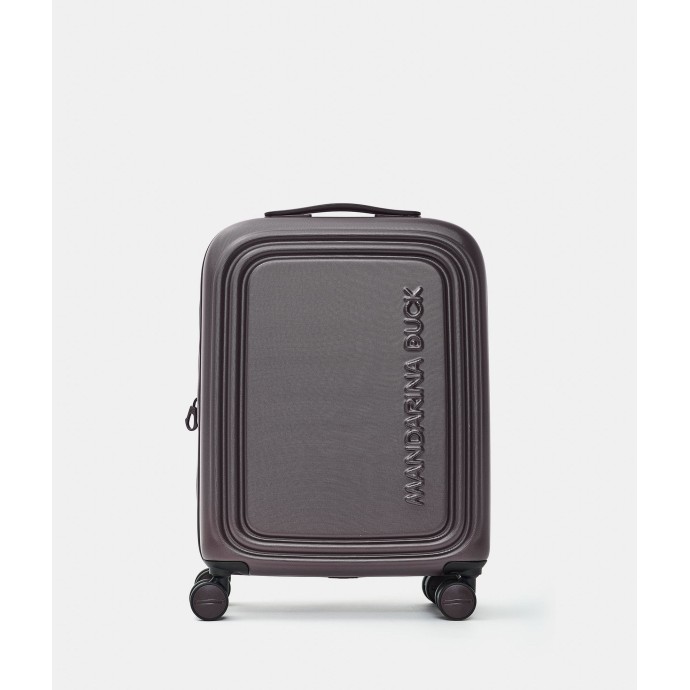 Mandarina Duck Logoduck + Βαλίτσα Καμπίνας Σκληρή Επεκτεινόμεvη 55x40x20 Choco Ice