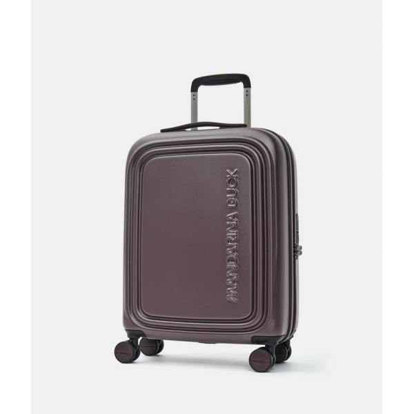 Mandarina Duck Logoduck + Βαλίτσα Καμπίνας Σκληρή Επεκτεινόμεvη 55x40x20 Choco Ice