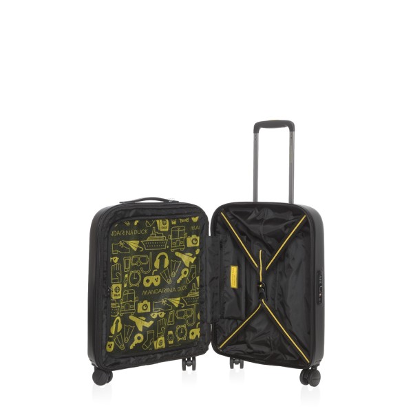 Mandarina Duck Logoduck + Βαλίτσα Καμπίνας Σκληρή Επεκτεινόμεvη 55x40x20 Choco Ice