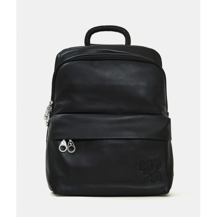 Mandarina Duck MD20 Leather Slim Backpack Σακίδιο Πλάτης Δερμάτινο Nero