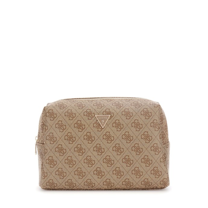 Νεσεσέρ Καλλυντικών Guess Zamira Large Top Zip Latte Logo