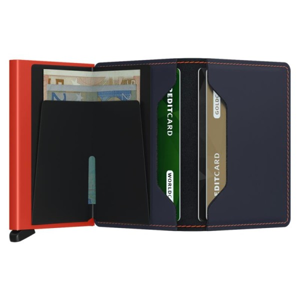 Πορτοφόλι- Καρτοθήκη Secrid Slimwallet Nightblue - Orange