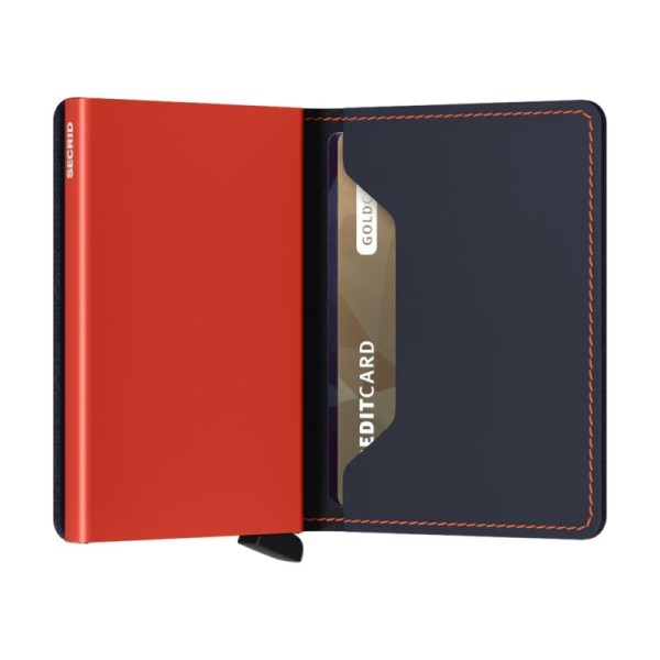 Πορτοφόλι- Καρτοθήκη Secrid Slimwallet Nightblue - Orange