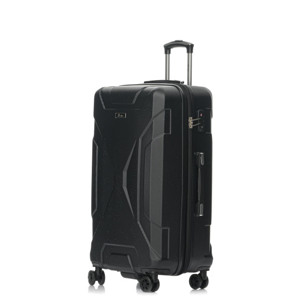 Βαλίτσα Μεγάλη Σκληρή Επεκτεινόμενη Stelxis Zeus 73x48x30/33cm Μαύρο