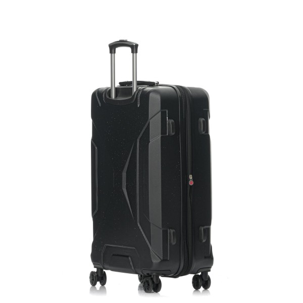 Βαλίτσα Μεγάλη Σκληρή Επεκτεινόμενη Stelxis Zeus 73x48x30/33cm Μαύρο