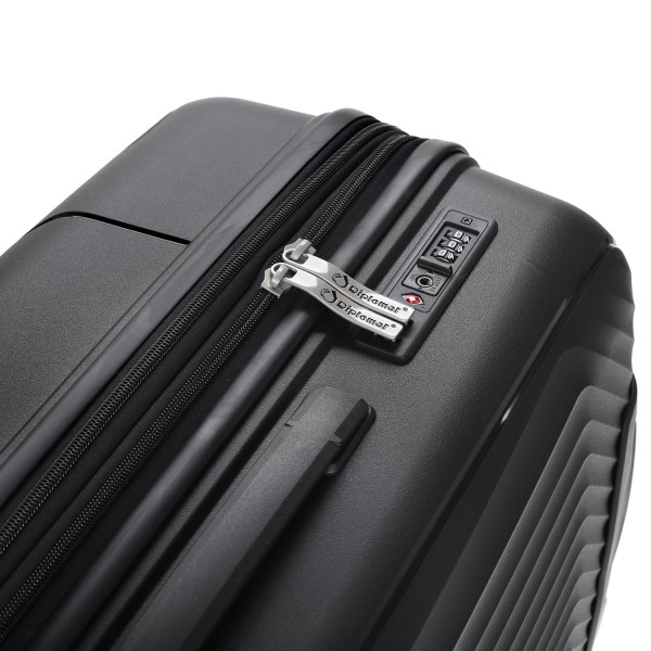 Βαλίτσα Καμπίνας Σκληρή Επεκτεινόμενη Diplomat TD8001-S 55cm The New York Collection Μάυρο