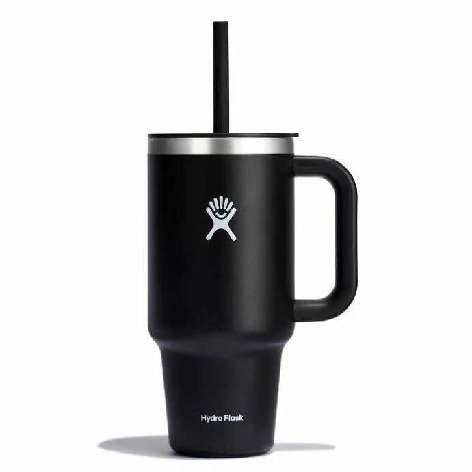 Hydro Flask All Around Travel Tumbler Straw Μπουκάλι Θερμός Ανοξείδωτο 946ml Black