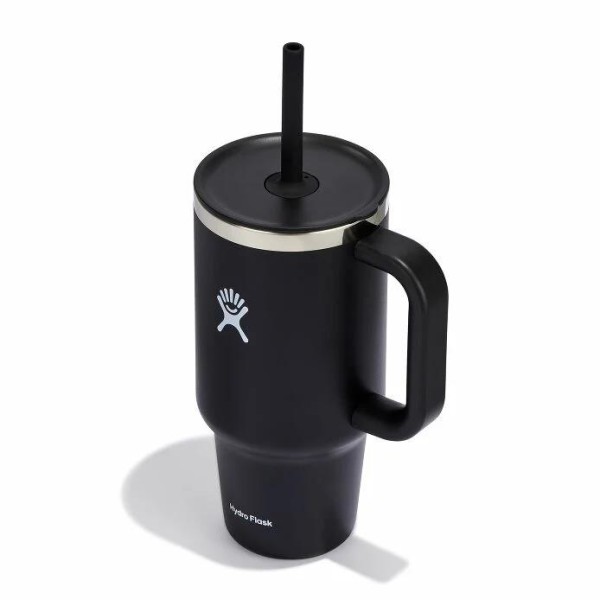Hydro Flask All Around Travel Tumbler Straw Μπουκάλι Θερμός Ανοξείδωτο 946ml Black