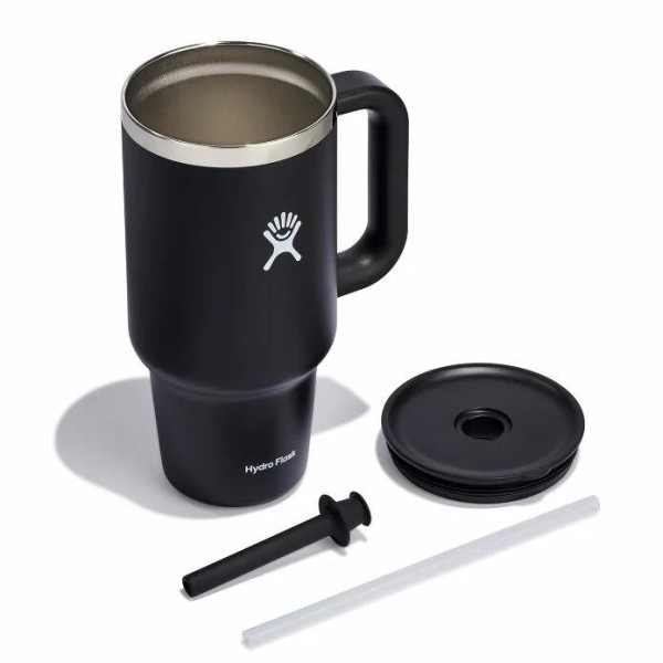 Hydro Flask All Around Travel Tumbler Straw Μπουκάλι Θερμός Ανοξείδωτο 946ml Black