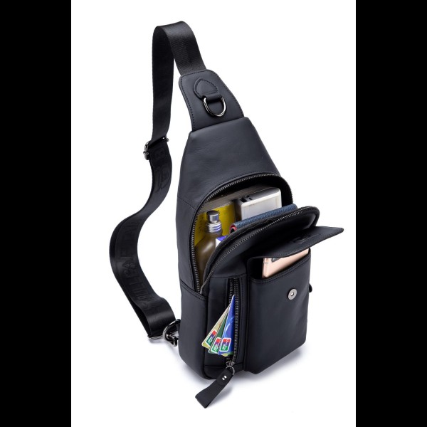 Διαγώνιο Δερμάτινο Τσαντάκι Bull Captain XB121 Μαύρο ΤΣΑΝΤΕΣ & ΠΟΡΤΟΦΟΛΙΑ