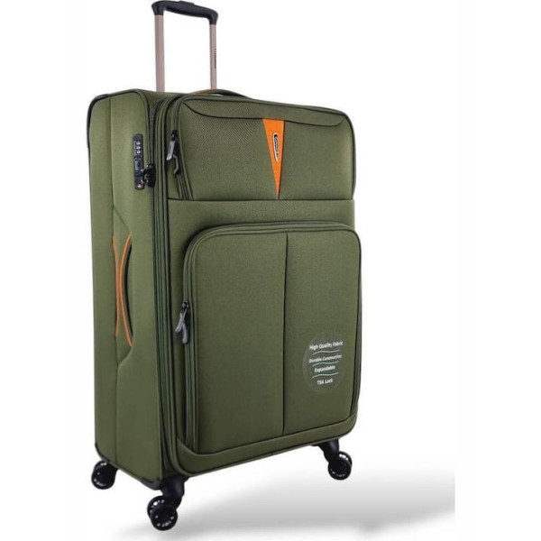 Βαλίτσα Μεγάλη Μαλακή Επεκτεινόμενη Diplomat Venice 79x47x33/36cmΠρασινο