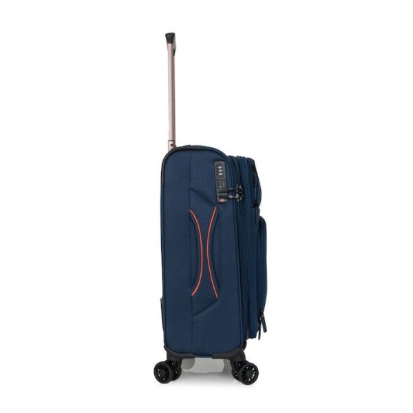 Βαλίτσα Καμπίνας Μαλακή Επεκτεινόμενη Diplomat Venice 55x38x23/27cm Μπλε