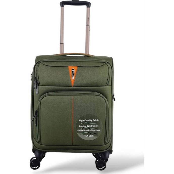 Βαλίτσα Καμπίνας Μαλακή Επεκτεινόμενη Diplomat Venice 55x38x23/27cm Πράσινο