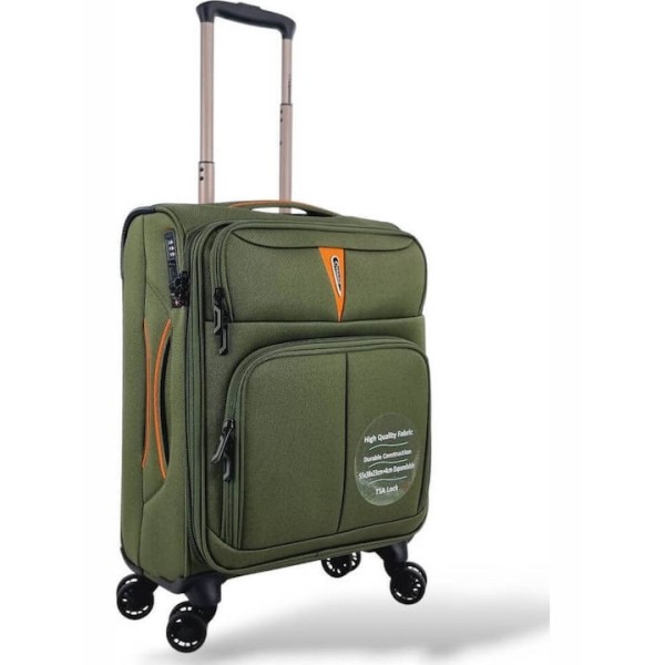 Βαλίτσα Καμπίνας Μαλακή Επεκτεινόμενη Diplomat Venice 55x38x23/27cm Πράσινο