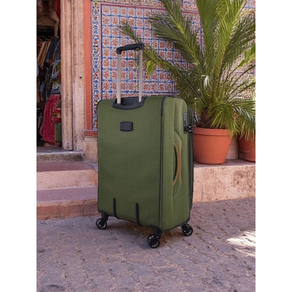 Βαλίτσα Καμπίνας Μαλακή Επεκτεινόμενη Diplomat Venice 55x38x23/27cm Πράσινο