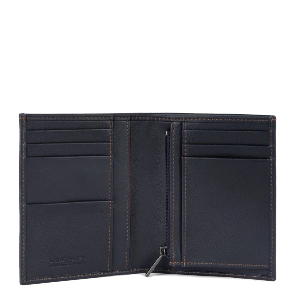 Πορτοφόλι Δερμάτινο Όρθιο Lancaster Soft Vintage Homme Medium 120-35 Bleufonc Camel