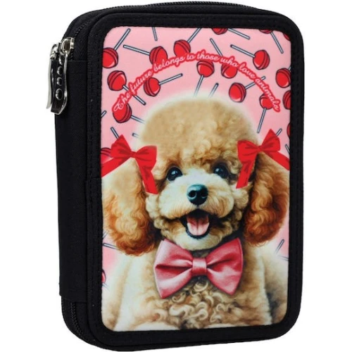 Κασετίνα Διπλή Γεμάτη Back Me Up 357-21100 Love Poodle
