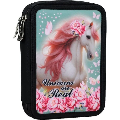 Κασετίνα Διπλή Γεμάτη Back Me Up 357-25100 Butterfly Unicorn