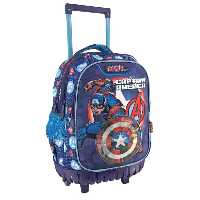 Σακίδιο πλάτης - Τροχήλατο Δημοτικού Must Avengers Captain America 506096 ΣΧΟΛΙΚΑ ΕΙΔΗ