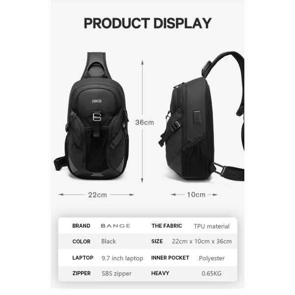Τσάντα Ώμου Διαγώνια Bange Crossbody 77120 μαύρο ΤΣΑΝΤΕΣ & ΠΟΡΤΟΦΟΛΙΑ