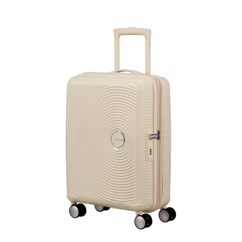 Βαλίτσα Καμπίνας Σκληρή Επεκτεινόμενη American Tourister Soundbox |55x40x20/23cm| PP Coconut Sand