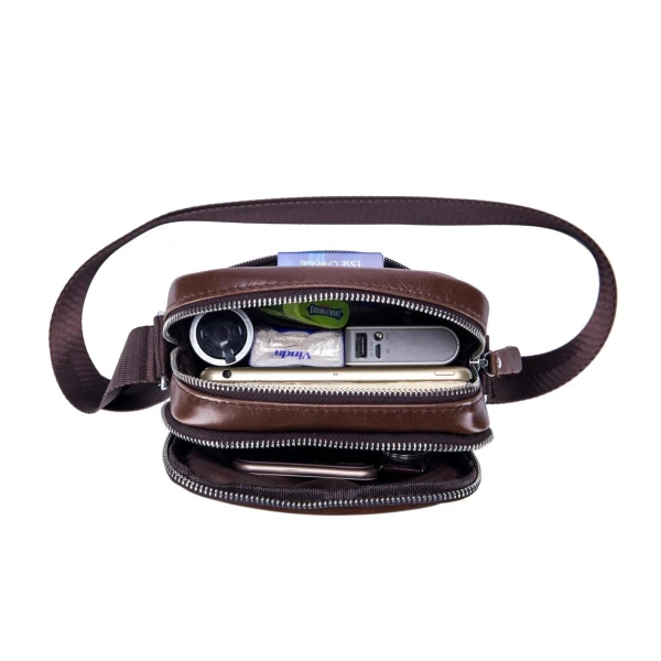 Δερμάτινο Τσαντάκι ¨Ωμου Bull Captain DJB016 Καφέ