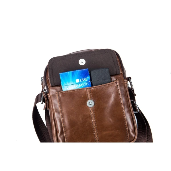 Δερμάτινο Τσαντάκι ¨Ωμου Bull Captain DJB016 Καφέ