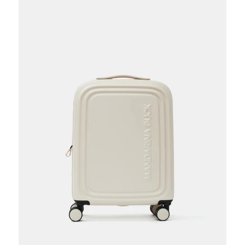 Mandarina Duck Logoduck + Βαλίτσα Καμπίνας Σκληρή Επεκτεινόμεvη 55x40x20 White Mocha