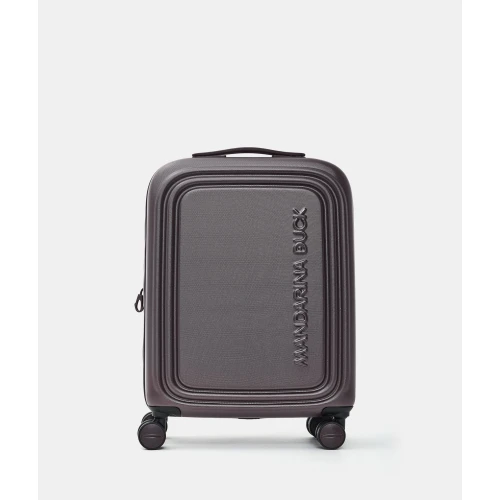 Mandarina Duck Logoduck + Βαλίτσα Καμπίνας Σκληρή Επεκτεινόμεvη 55x40x20 Choco Ice