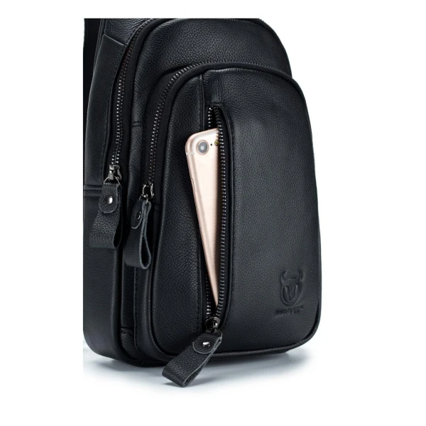 Διαγώνιο Δερμάτινο Τσαντάκι Bull Captain XB100 Μαύρο ΤΣΑΝΤΕΣ & ΠΟΡΤΟΦΟΛΙΑ