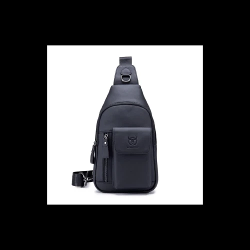 Διαγώνιο Δερμάτινο Τσαντάκι Bull Captain XB121 Μαύρο