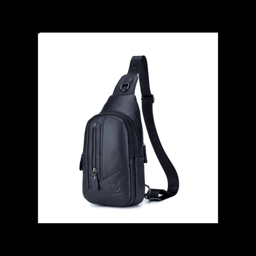 Διαγώνιο Δερμάτινο Τσαντάκι Bull Captain XB126 Μαύρο