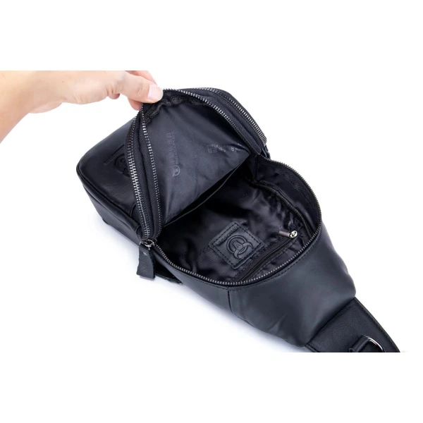 Διαγώνιο Δερμάτινο Τσαντάκι Bull Captain XB126 Μαύρο ΤΣΑΝΤΕΣ & ΠΟΡΤΟΦΟΛΙΑ