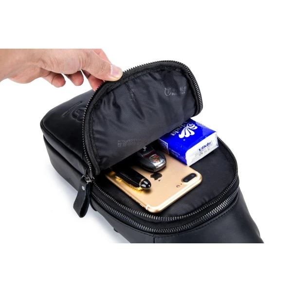 Διαγώνιο Δερμάτινο Τσαντάκι Bull Captain XB126 Μαύρο ΤΣΑΝΤΕΣ & ΠΟΡΤΟΦΟΛΙΑ