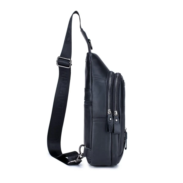 Διαγώνιο Δερμάτινο Τσαντάκι Bull Captain XB126 Μαύρο ΤΣΑΝΤΕΣ & ΠΟΡΤΟΦΟΛΙΑ