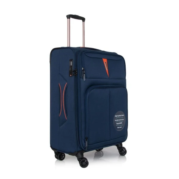 Βαλίτσα Μεσαία Μαλακή Επεκτεινόμενη Diplomat Venice 68x43x30/34cm Μπλε